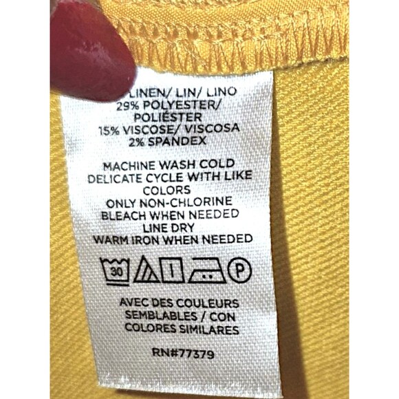Ann Taylor The Ankle 10T Crop Linen Blend Dress Slacks Pant Yellow NWT  *FLAW* - Picture 5 of 7